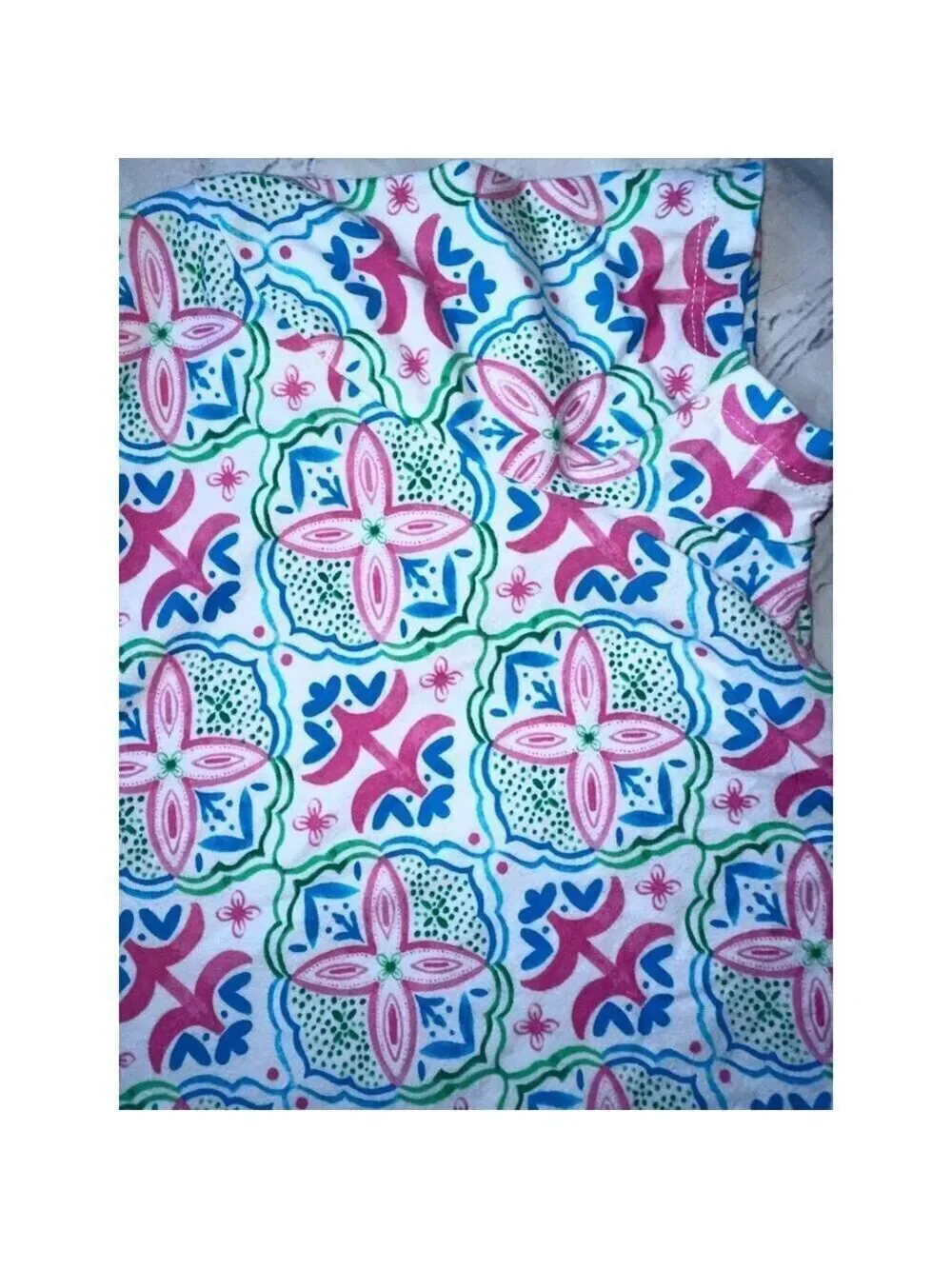 NWOT Women’s LP Talbots SS Geometric Design Cotton TShirt